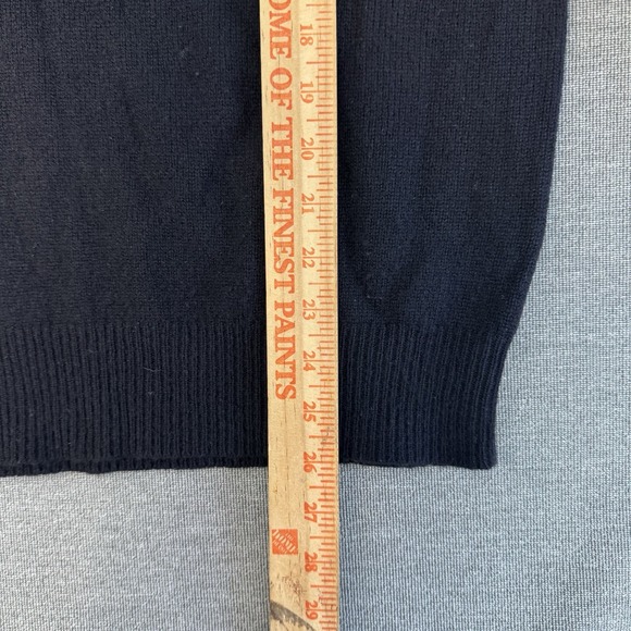 Polo Ralph Lauren Men 100% Lambs Wool L Black V Neck Sweater Logo Preppy Classic - Picture 11 of 12